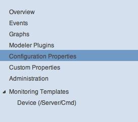 Zenoss Device configuration properties