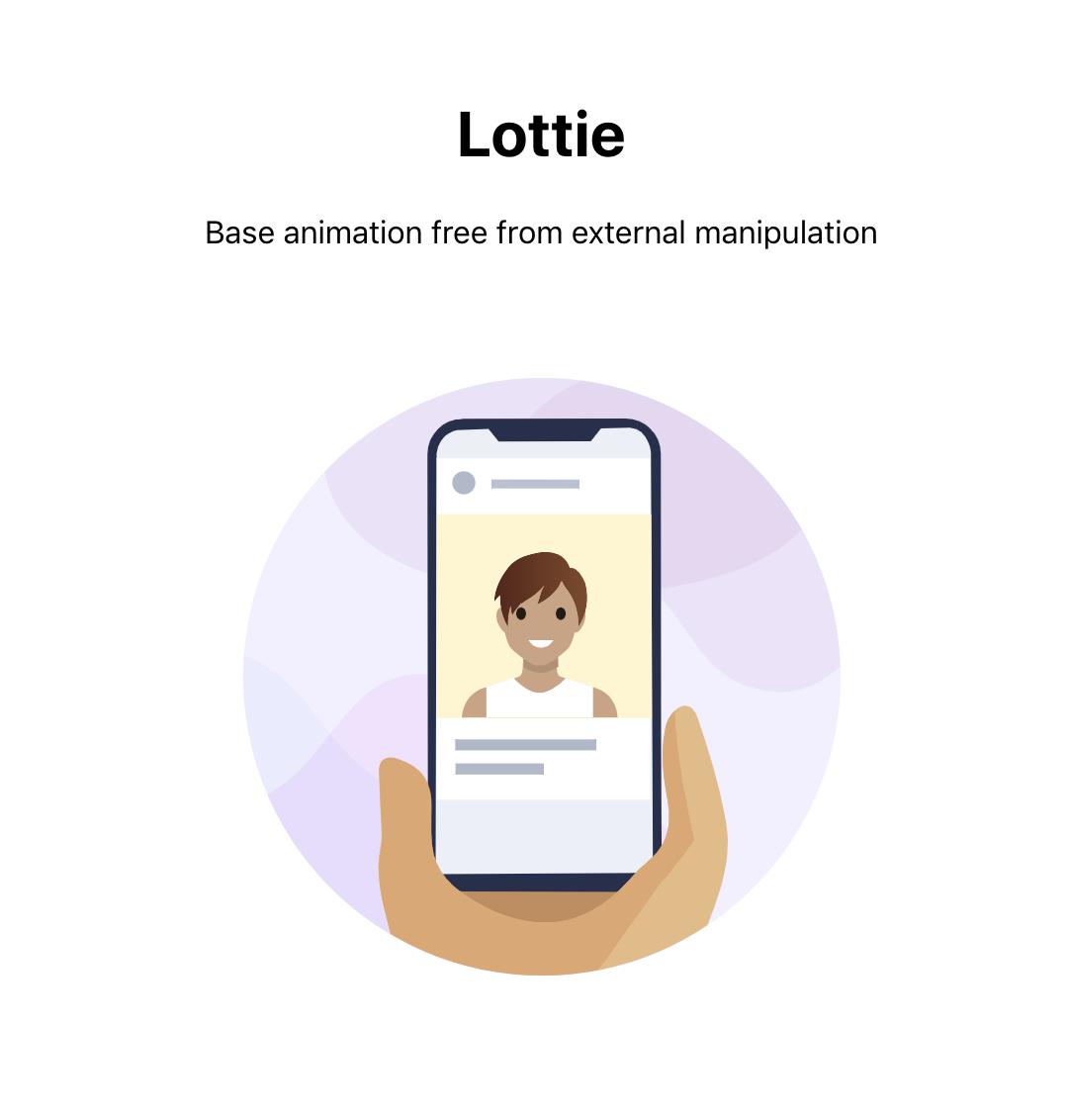 UncontrolledLottie 的屏幕截图显示自拍照的图像。