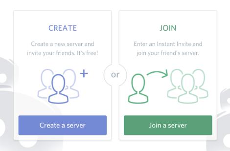 Create server or Join server Discord