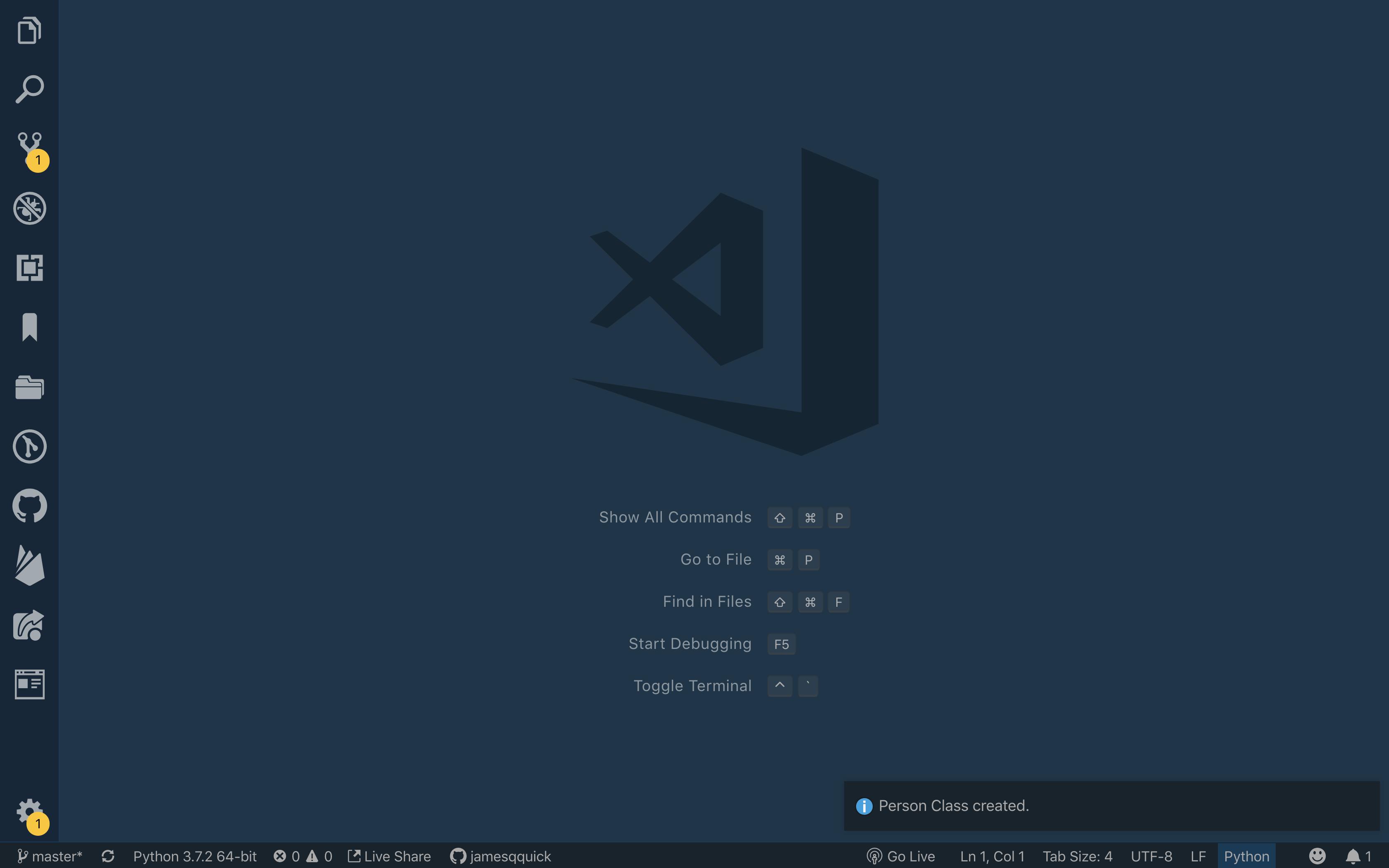 The file is successfully created
