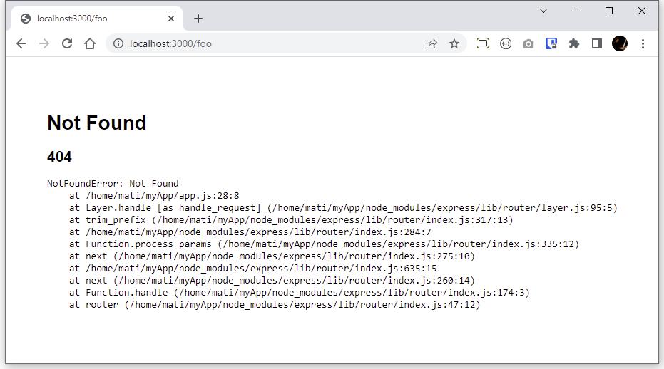 Browser error message