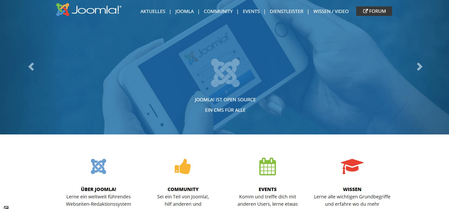 Homepage of the open source CMS project Joomla! 开源CMS项目Joomla的主页!