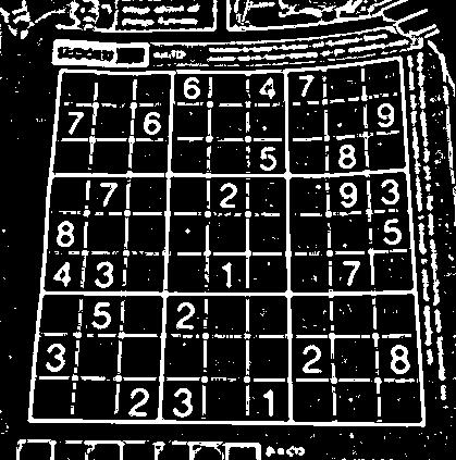 Sudoku image binarized