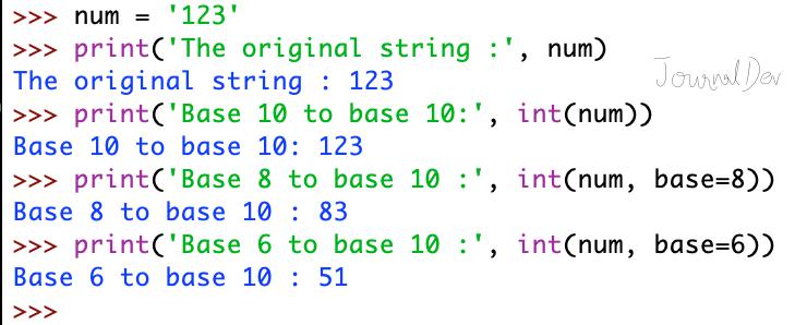 Python 将 String 转换为 Int Base