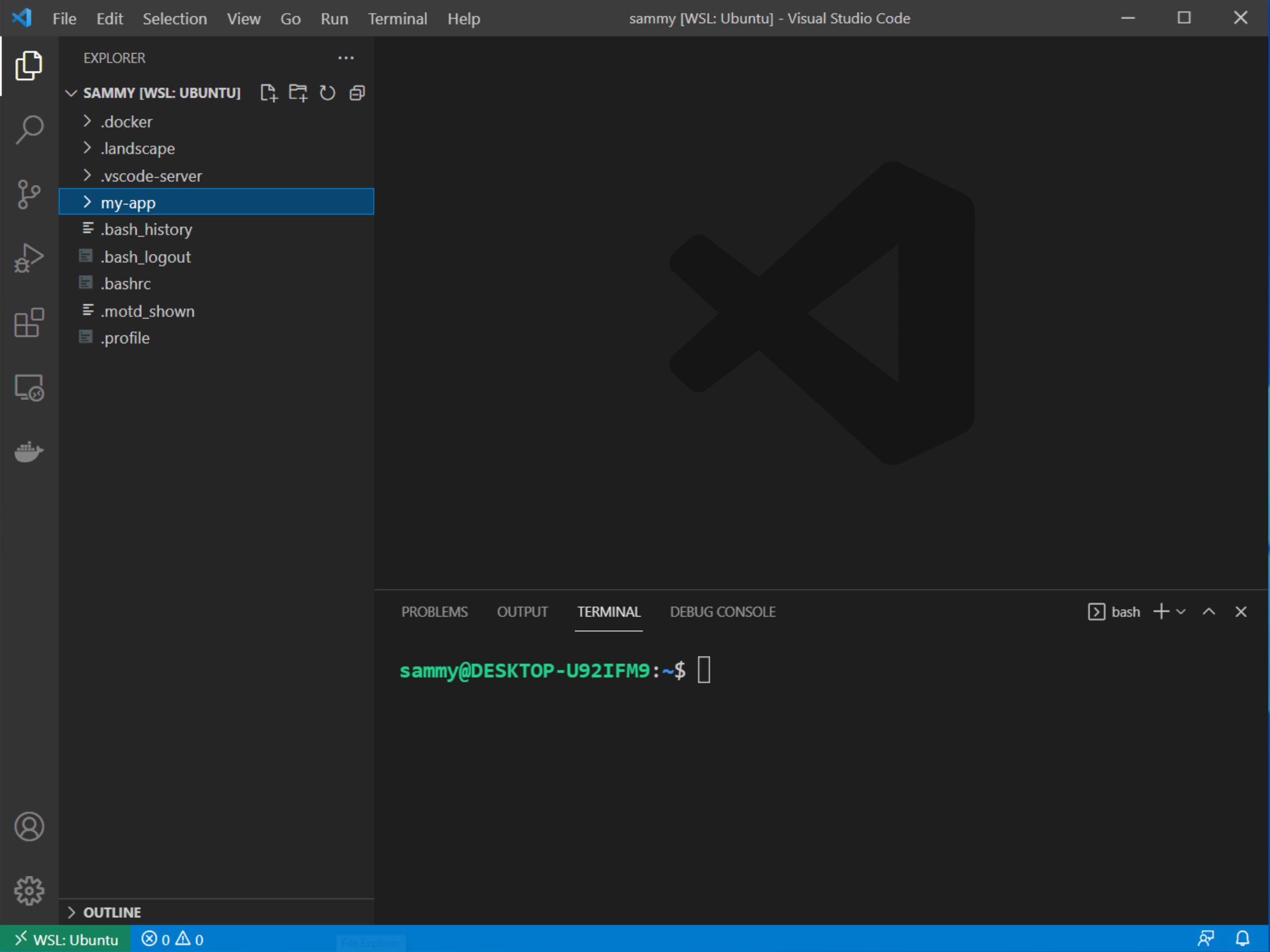 New terminal in Visual Studio Code