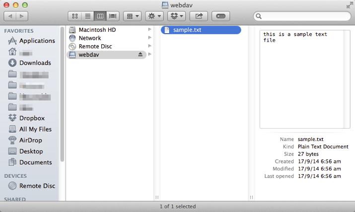 WebDAV Mac Step 5
