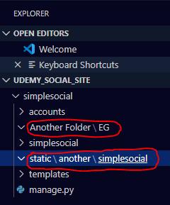 Image of VS Code File Explorer with breadcrumb-style sub-folder display