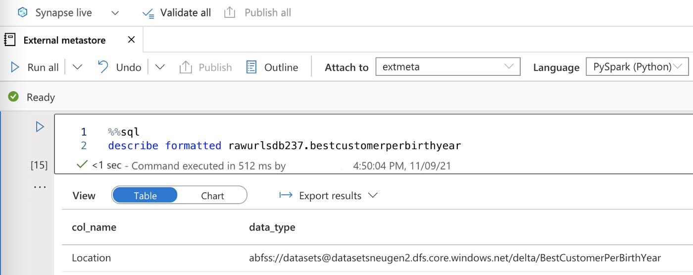 Shared External Hive Metastore with Azure Databricks and Synapse Spark ...