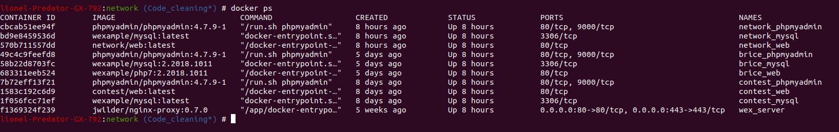docker ps