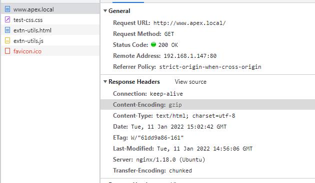 Example showing index.html in developer console