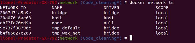 docker network ls