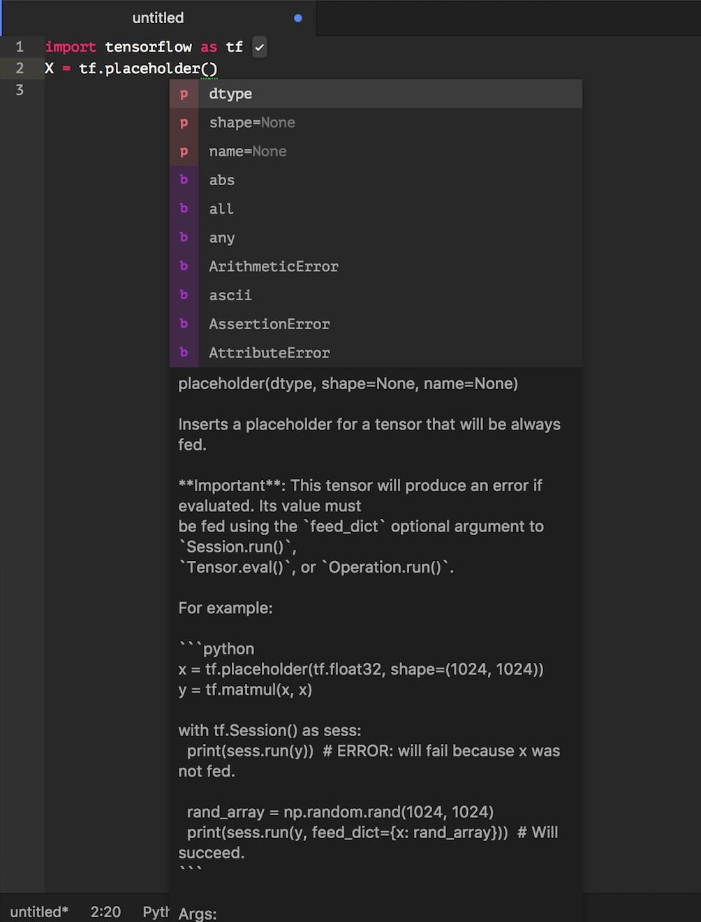 Atom Editor running IPykernel