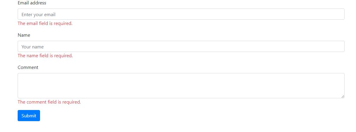 Laravel contact form validation