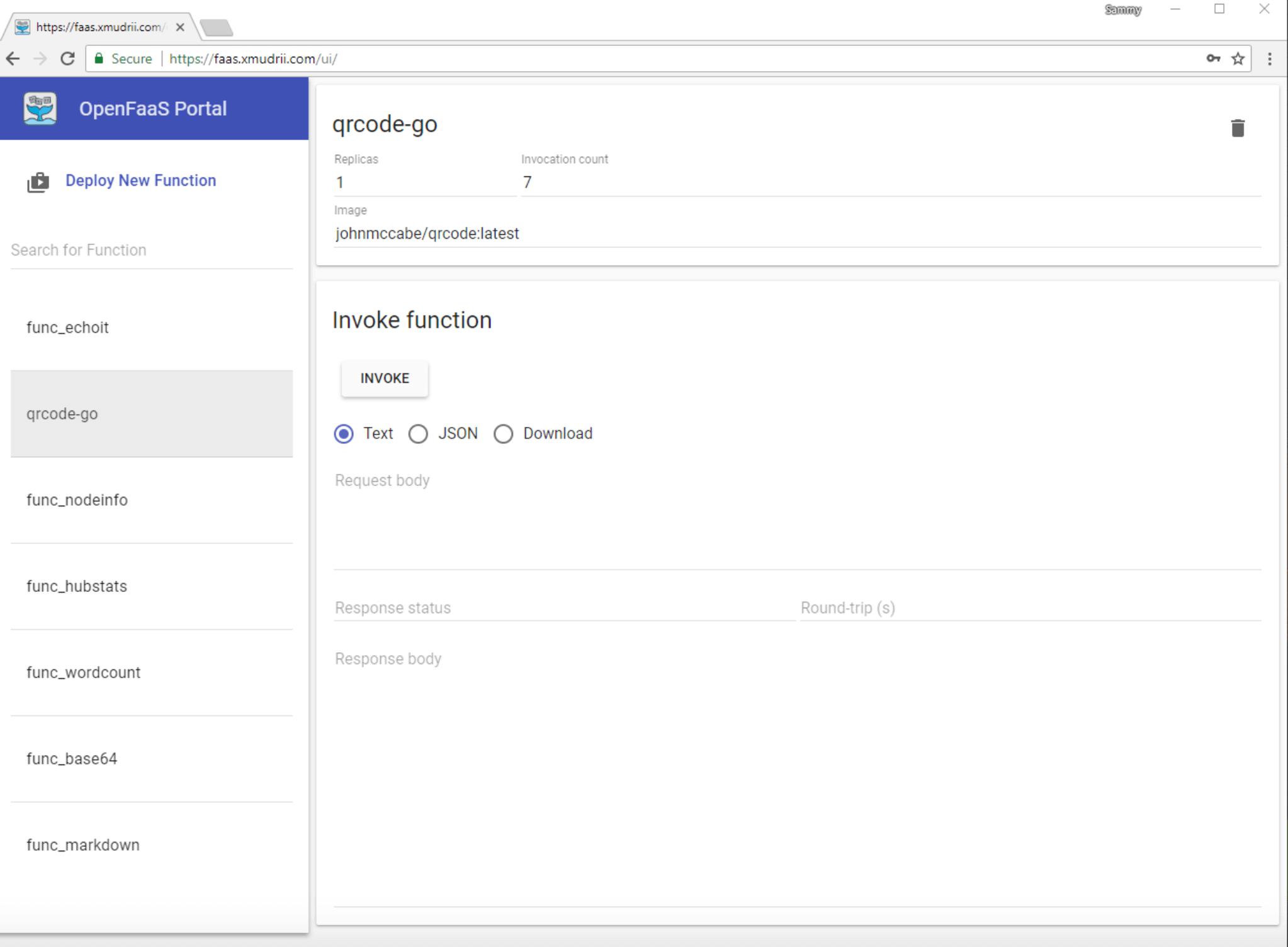 OpenFaaS QR Code Function