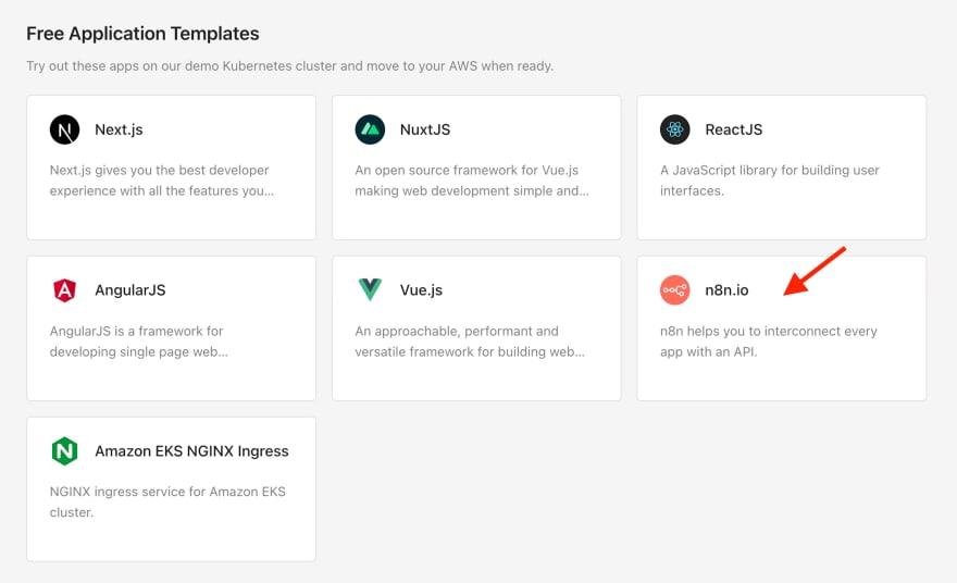 n8n template selection