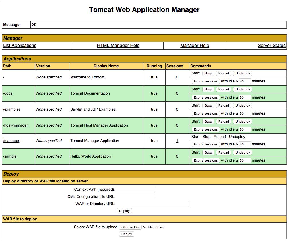 Tomcat Web Application Manager