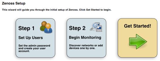 Zenoss Setup page