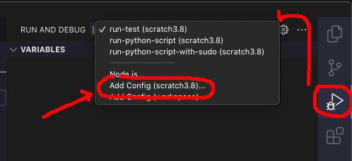VS Code - Debug Panel - dropdown with existing configurations