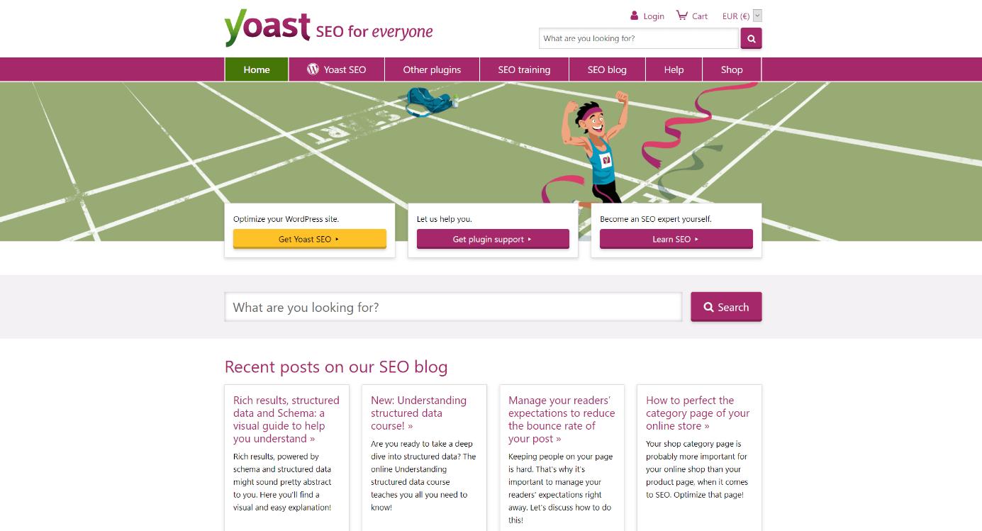 Website of WordPress plugins Yoast