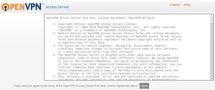 OpenVPN access EULA