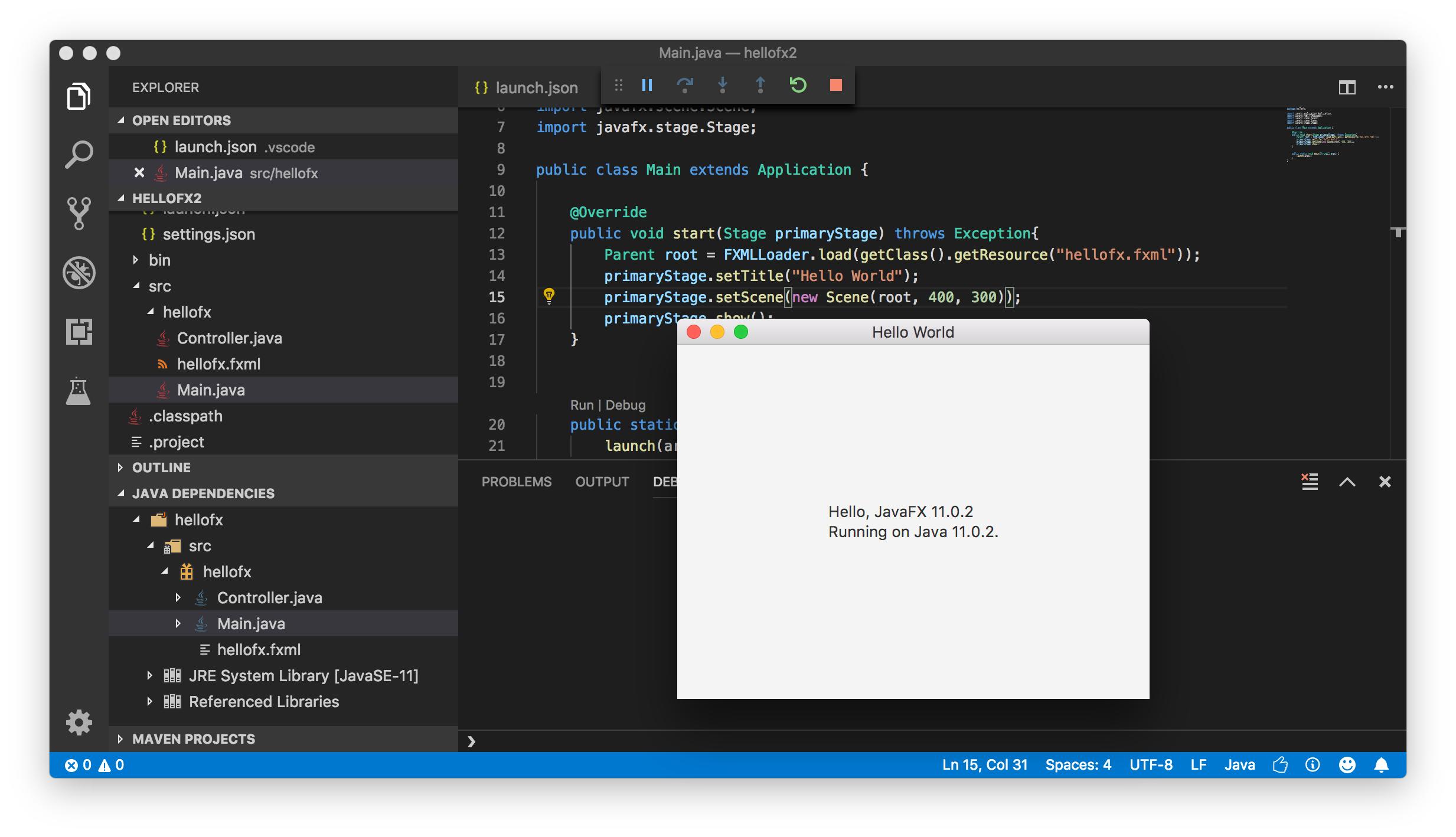 Running JavaFX 11