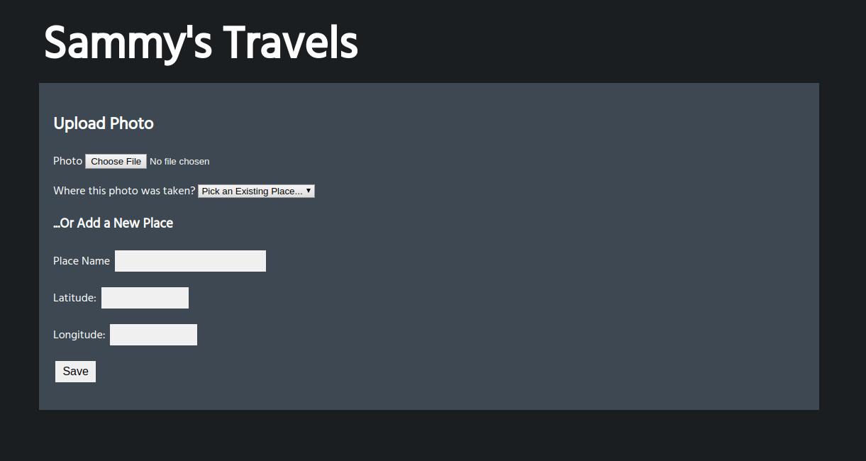 Travellist 照片上传表格