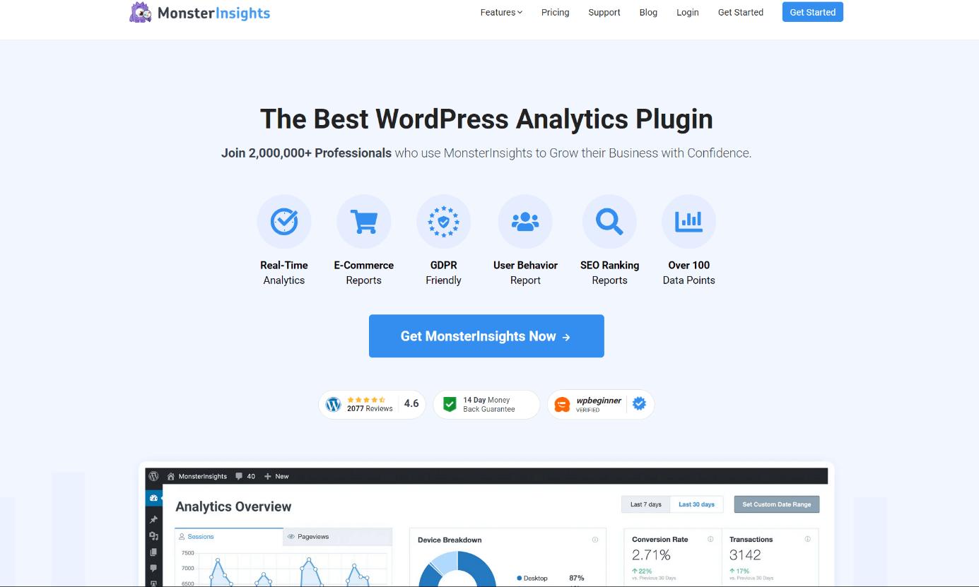 Website of MonsterInsights