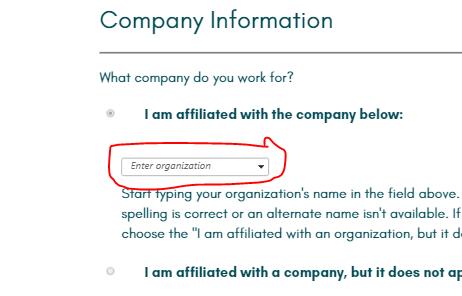 drop down list