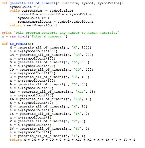 screenshot of my code