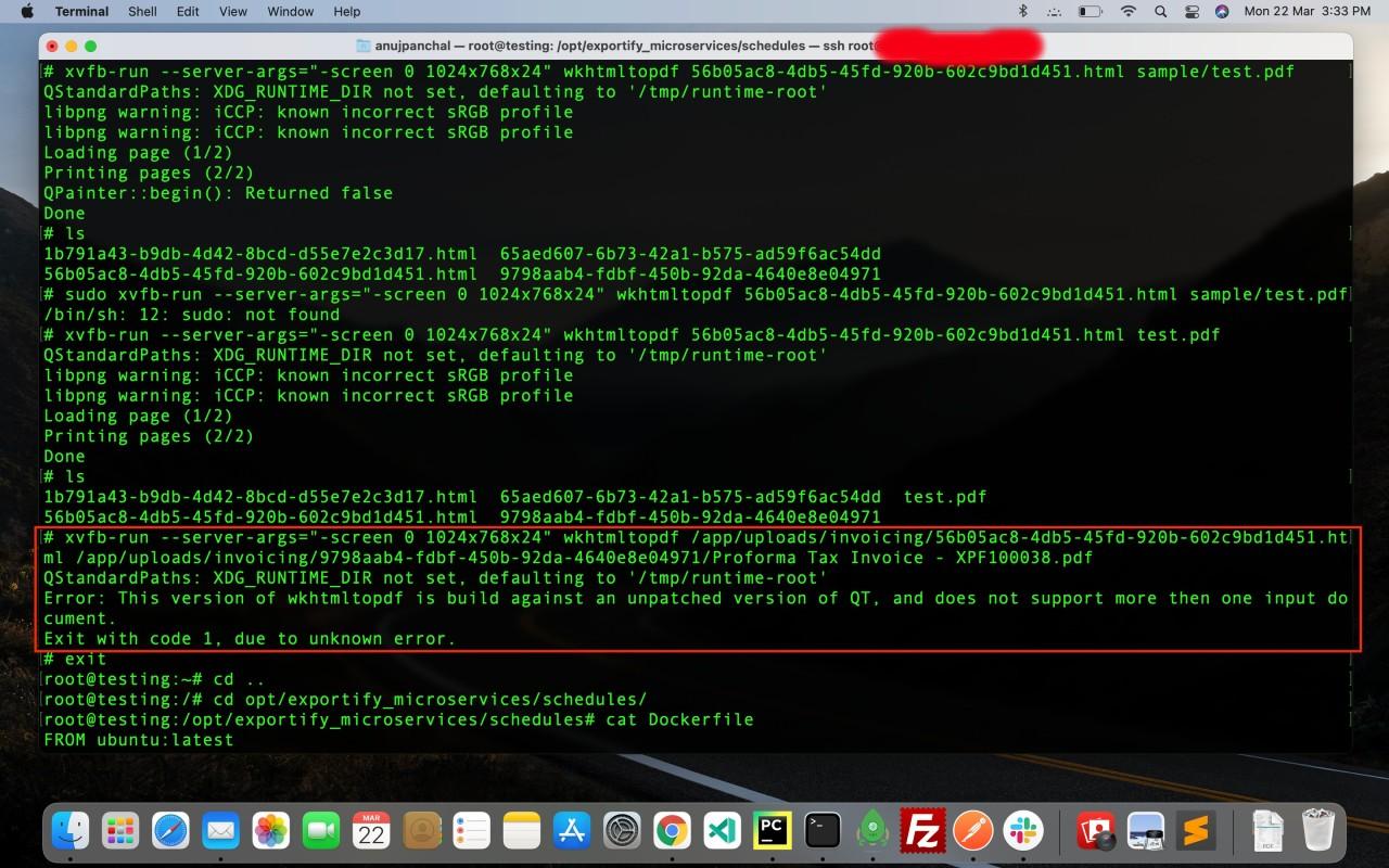 Getting this error inside the docker container when I run the wkhtmltopdf command