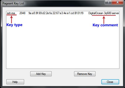 选美密钥列表显示新密钥