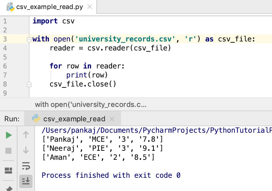 如何在 Python 中解析 Csv 文件pythonmangs Python 2537