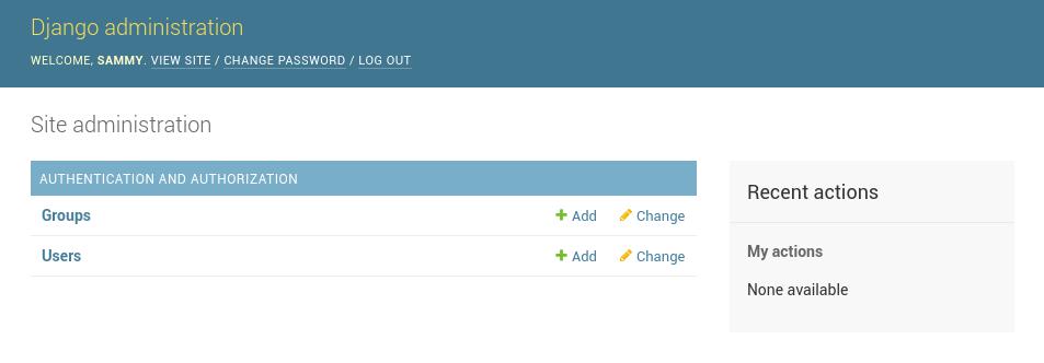 Django admin interface