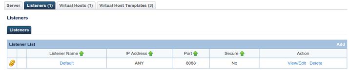 OpenLiteSpeed list of listeners