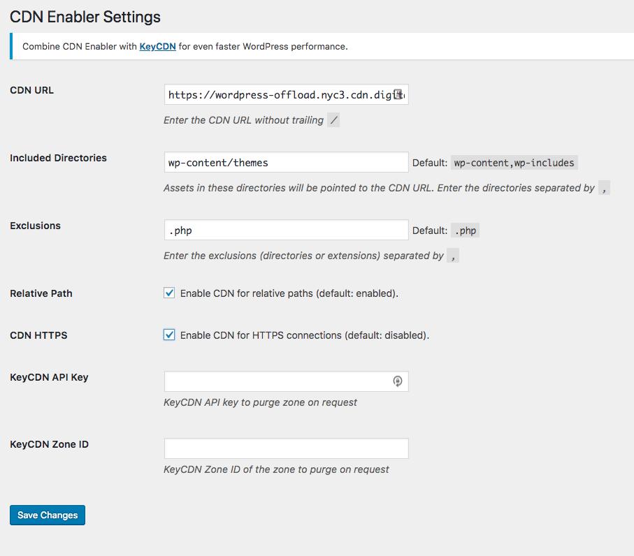CDN Enabler Final Settings