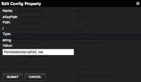 Zenoss zKeyPath value dialog box