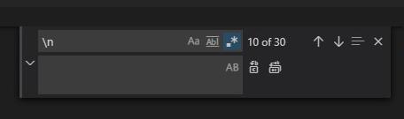 SHIFT+ENTER replace in VS Code