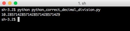 python division of decimal numbers