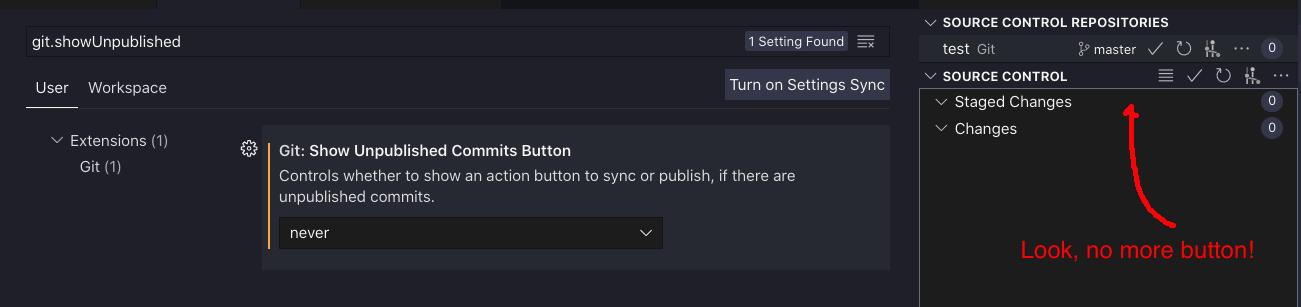 git.showUnpublishedCommitsButton settings UI