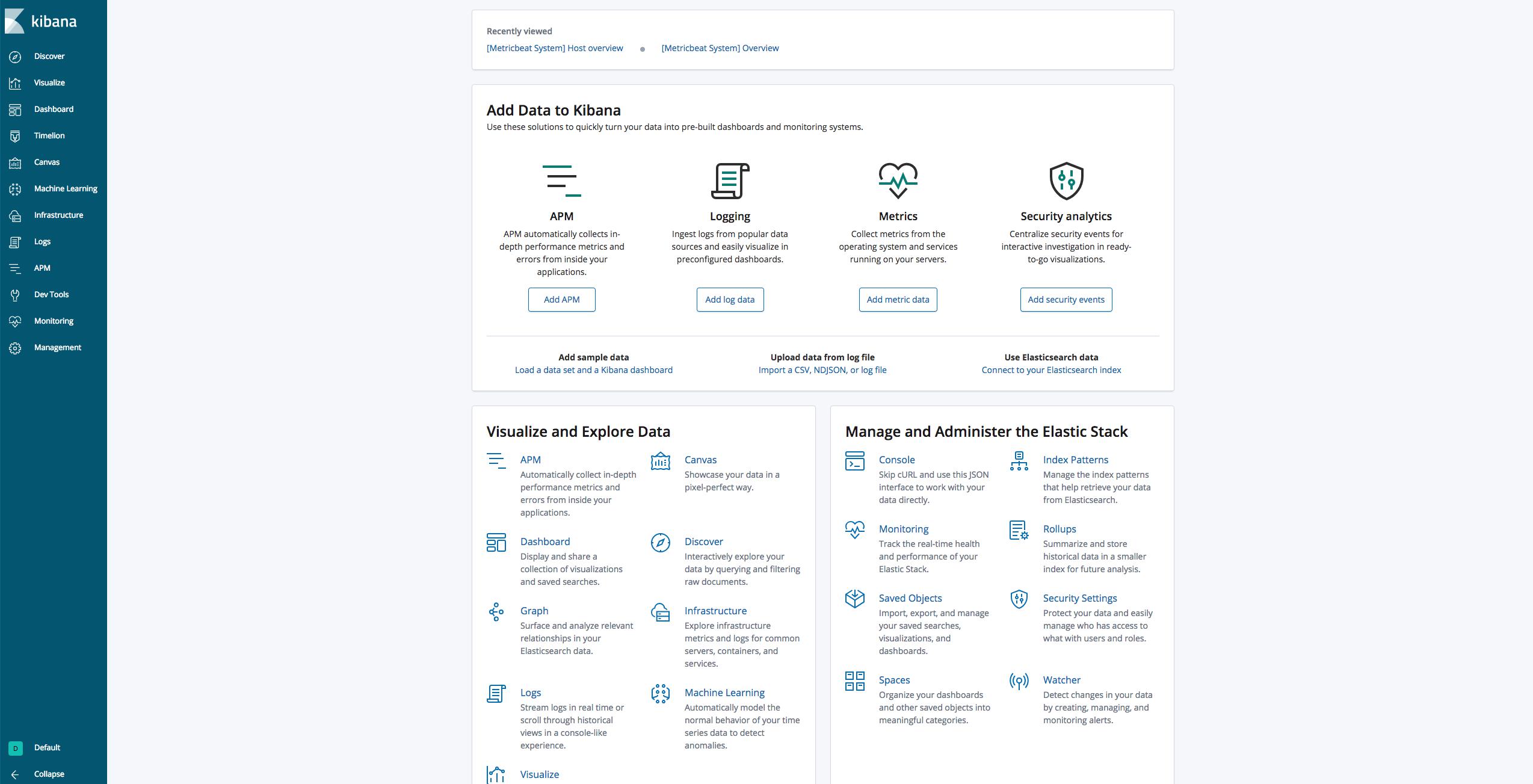 Kibana 主页