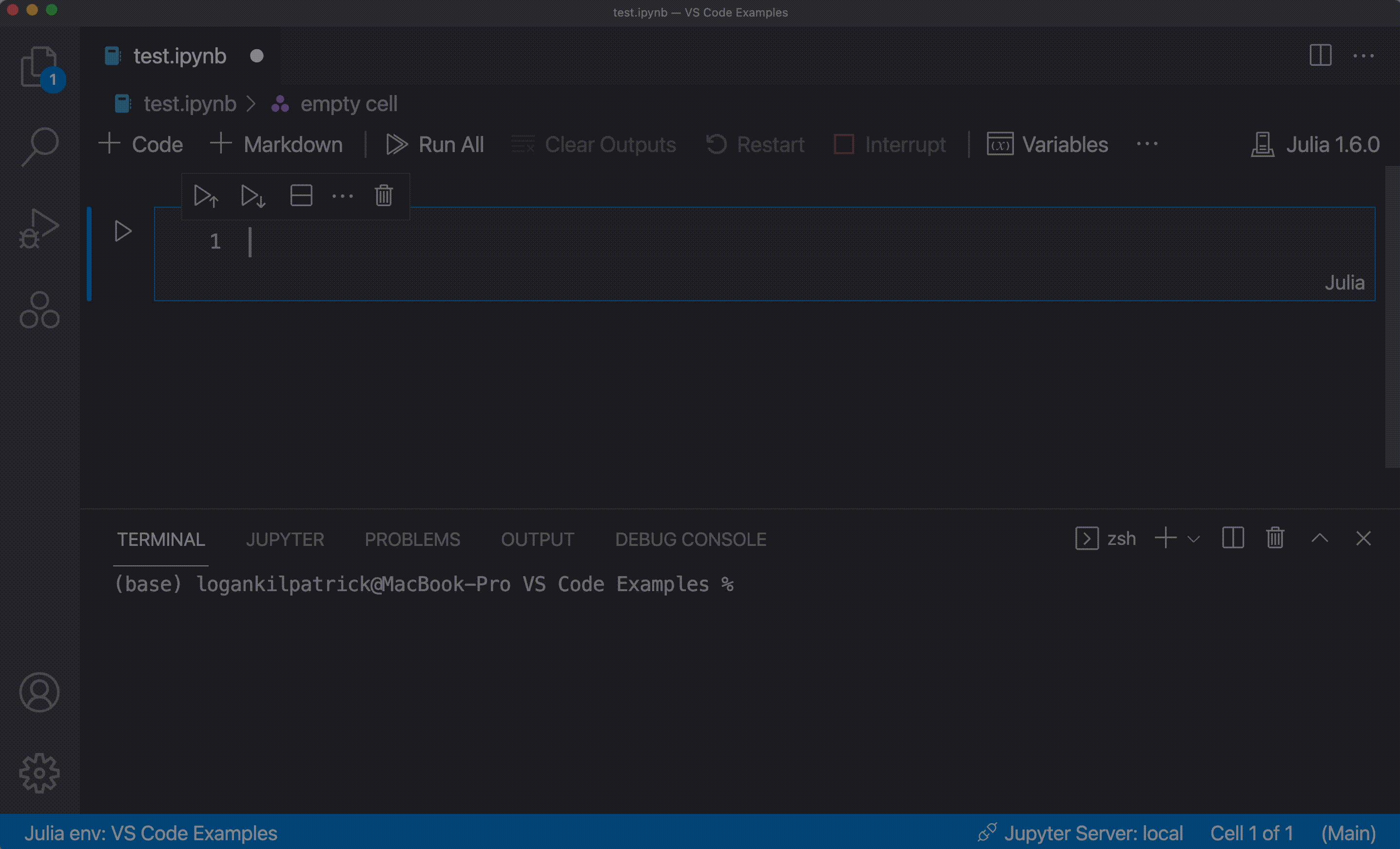 Alpha symbol tab completion in VS Code