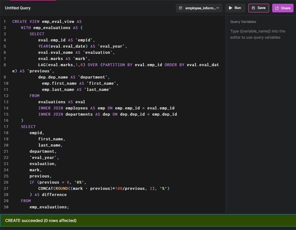 dense_rank query result view in Arctype