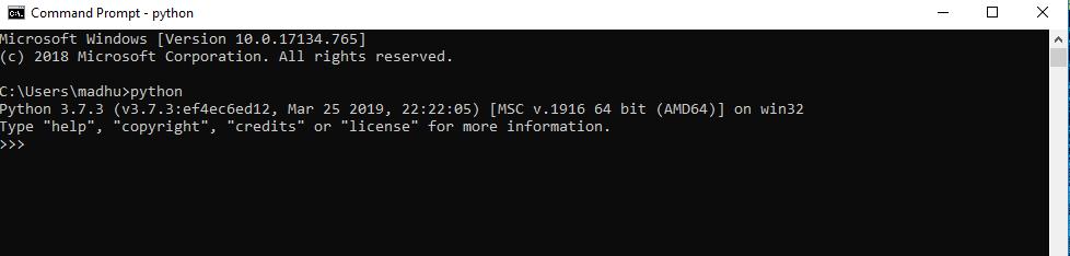 Verify if Python is installed through the Command prompt