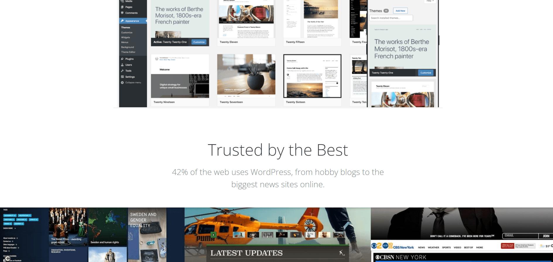 Homepage of WordPress WordPress主页