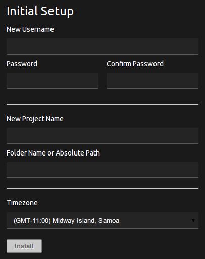 Codiad initial setup
