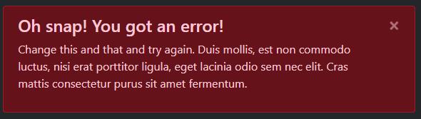 There's a styled close button on the top right