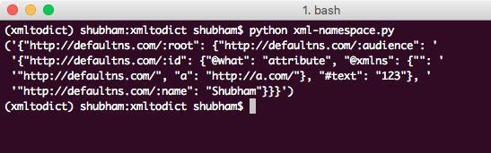 xml 命名空间到 dict 和 json