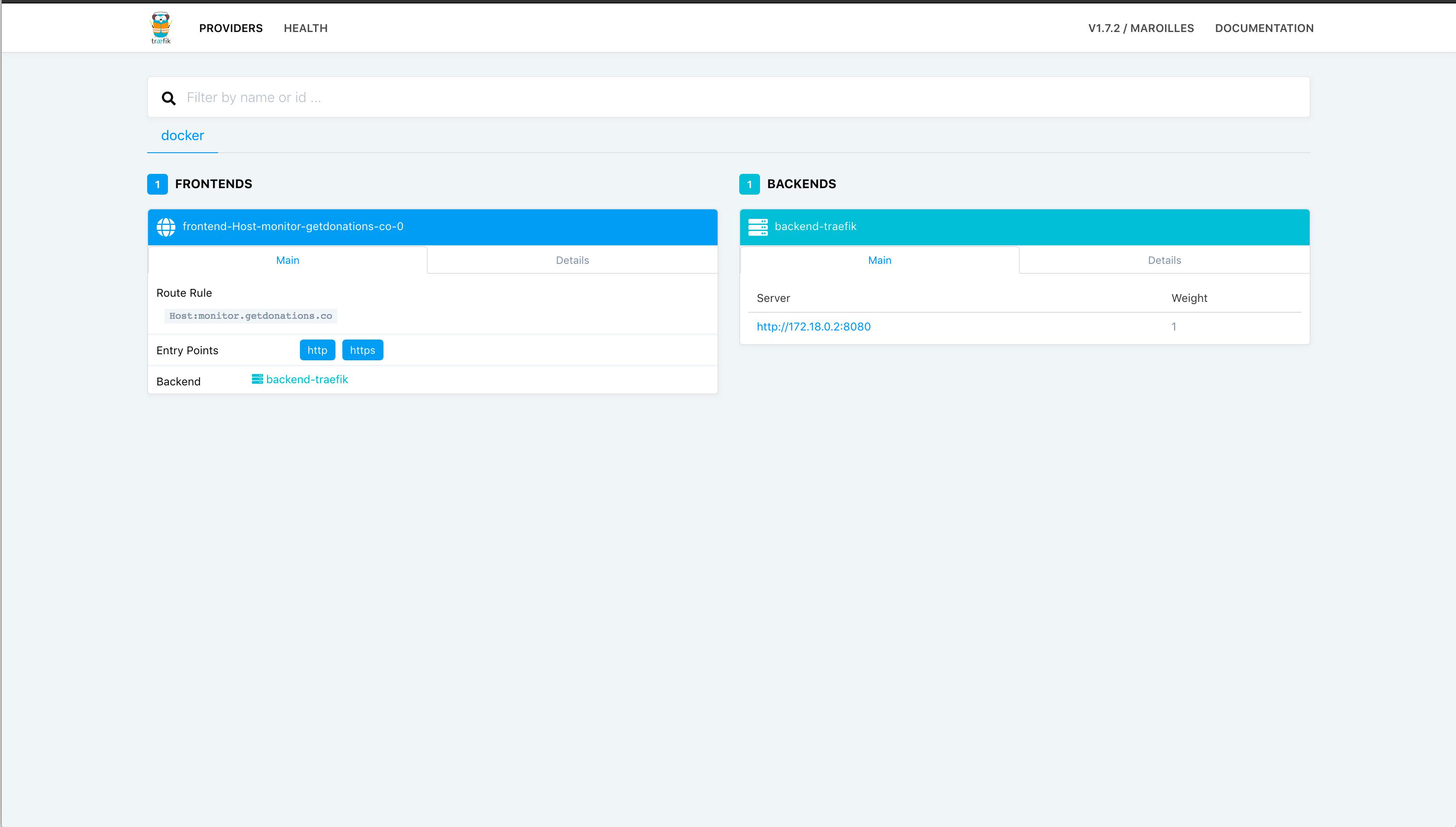 Empty Traefik dashboard