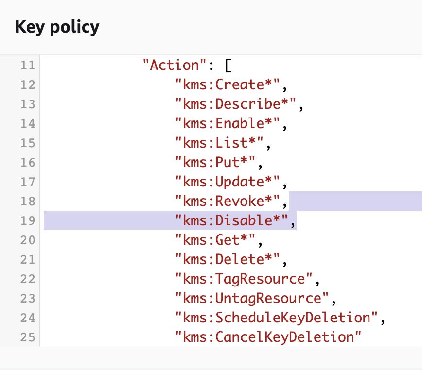 The ciphertext refers to a customer master key that does not exist