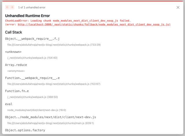 Screenshot of error (1)